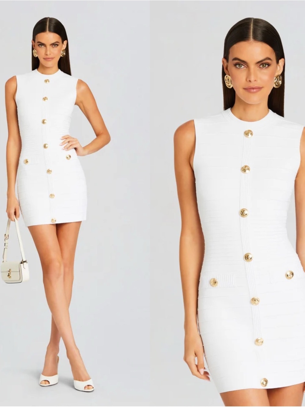 Retrofete Laurel White Knit Stretch Mini XL